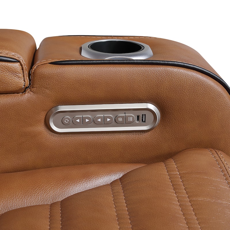 Arbor 73" Leather Power Double Reclining Loveseat with Center Console