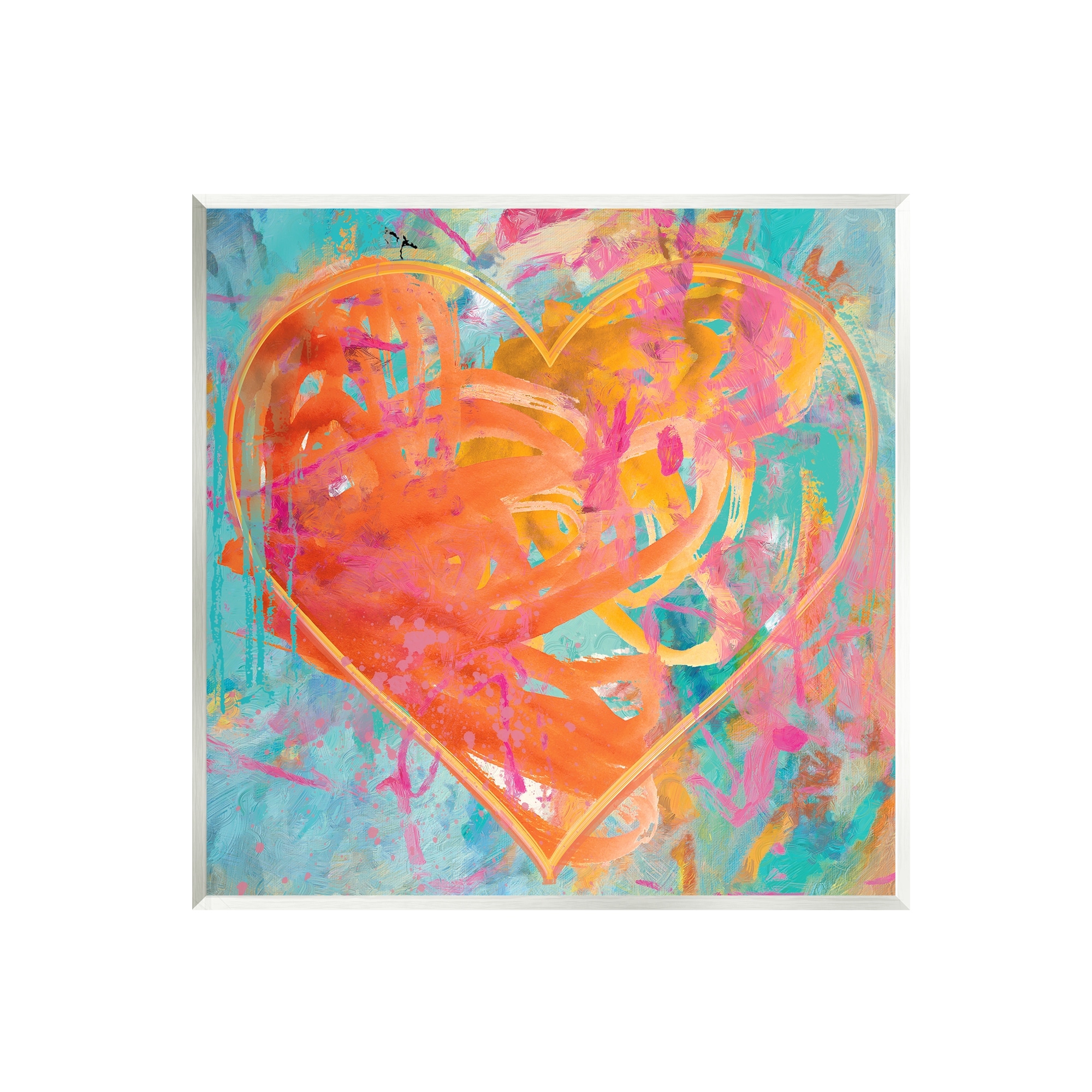 colorful paint splatter hearts