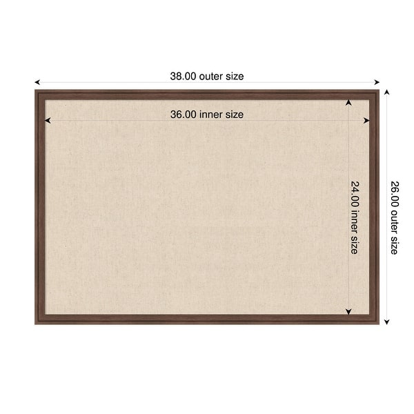 dimension image slide 62 of 91, Amanti Art Framed Fabric Pinboard Natural Linen Printed Bulletin Board