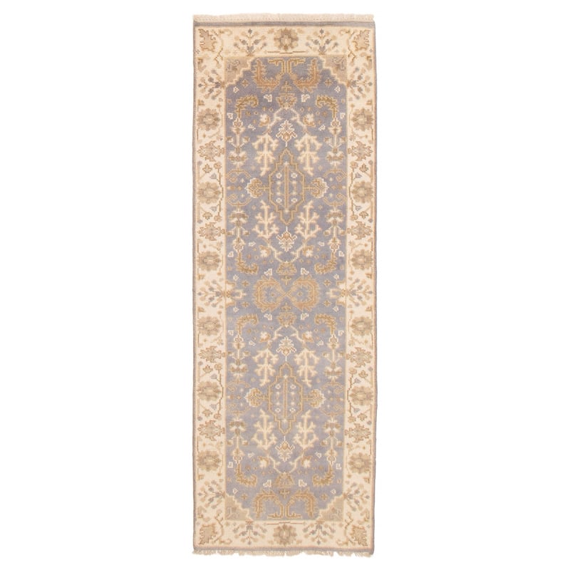ECARPETGALLERY Hand-knotted Royal Oushak Grey Wool Rug - 2'6 x 7'8 - Grey - 2'6 x 7'8