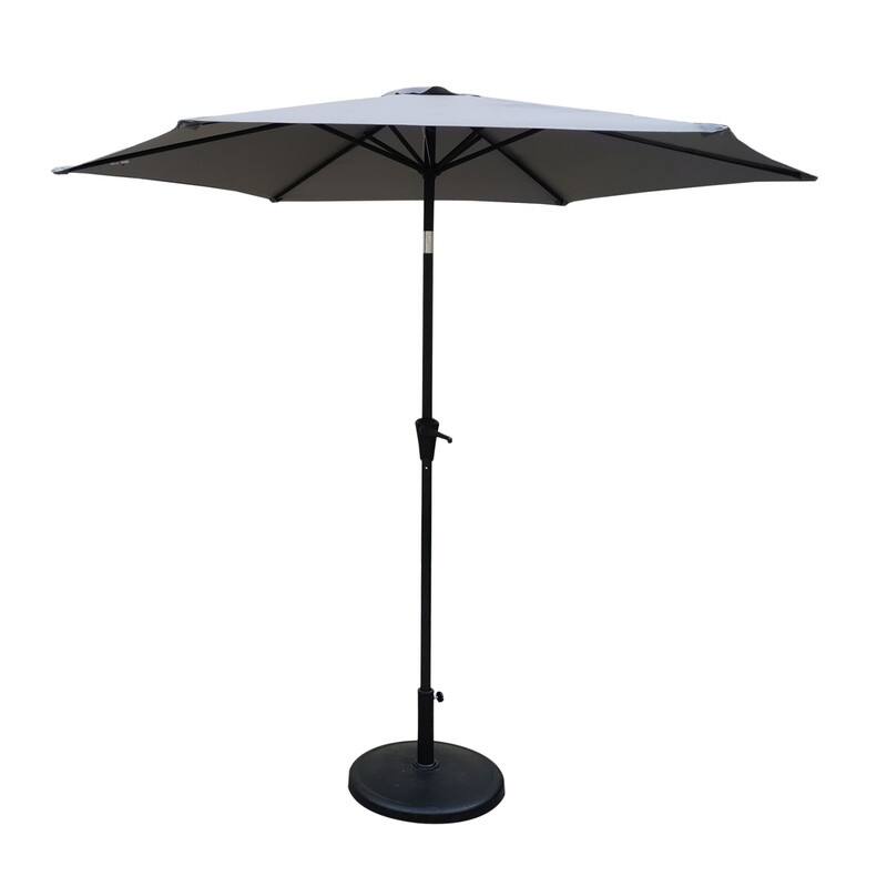 Reva 9 Feet Pole Umbrella with Carry Bag and Base - Gray