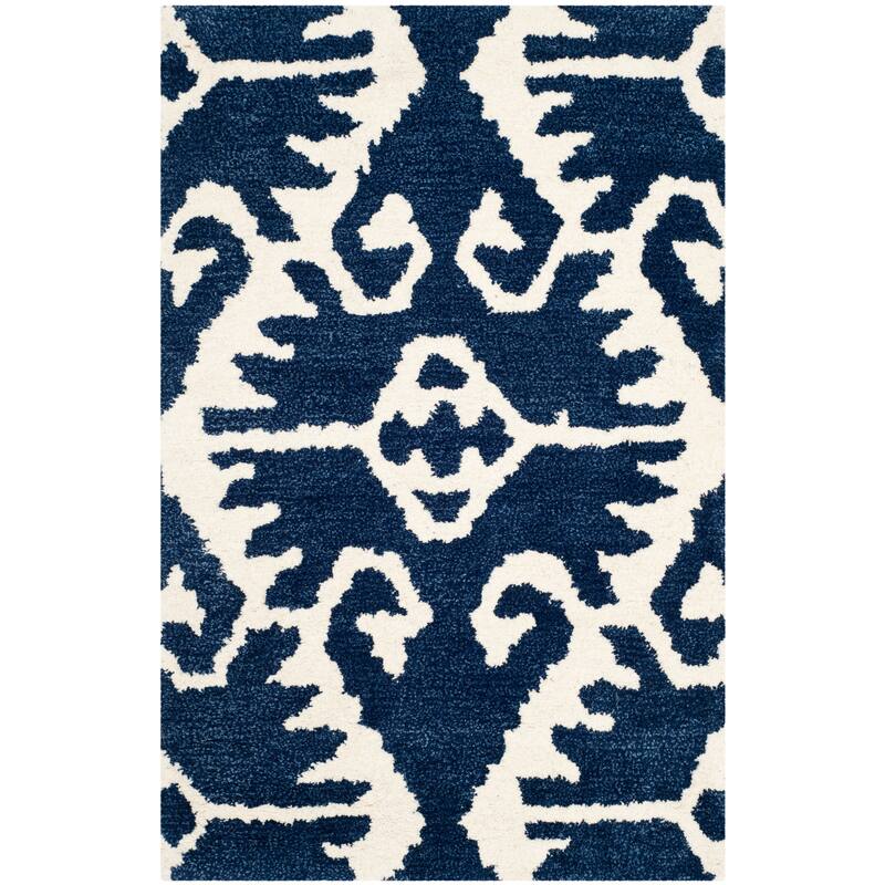 SAFAVIEH Handmade Wyndham Bekin Modern Wool Rug - 2' x 3' - Royal Blue/Ivory