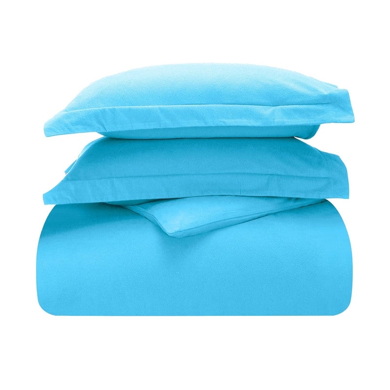 Superior Classic Solid Flannel Cotton Duvet Cover Set