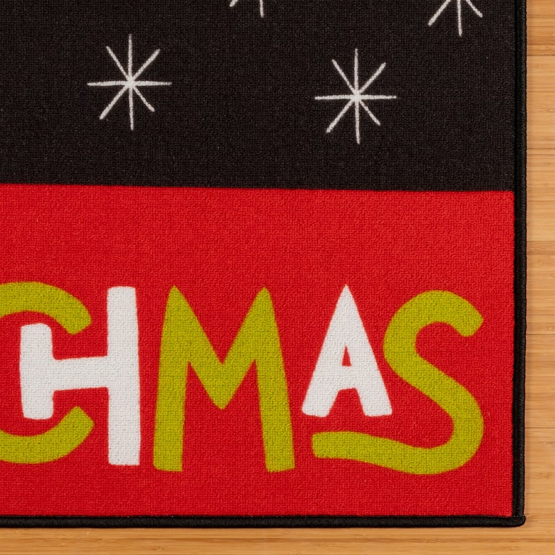 Licensed Dr Seuss Grinch "Merry Grinchmas" Christmas Novelty Area Rug - 54"x78"