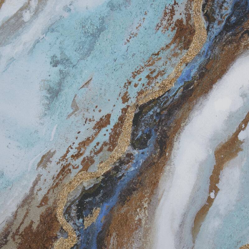 Canvas Leaf Living Room Framed Wall Art with Silver Frame