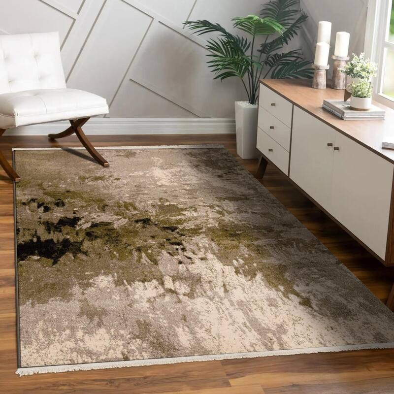 Luxe Weavers Geometric Metallic High and Low Fibers Area Rug
