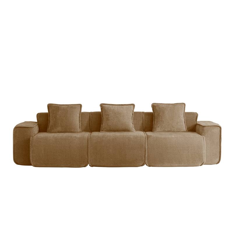 GDFStudio - Modular 3-Seater 108.66" Boneless Velvet Sofa