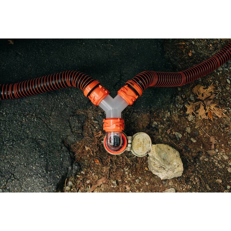 Camco RhinoEXTREME 20 Ft Sewer Hose Kit with 360 Degree Clear Swivel Wye Fitting - 5.49