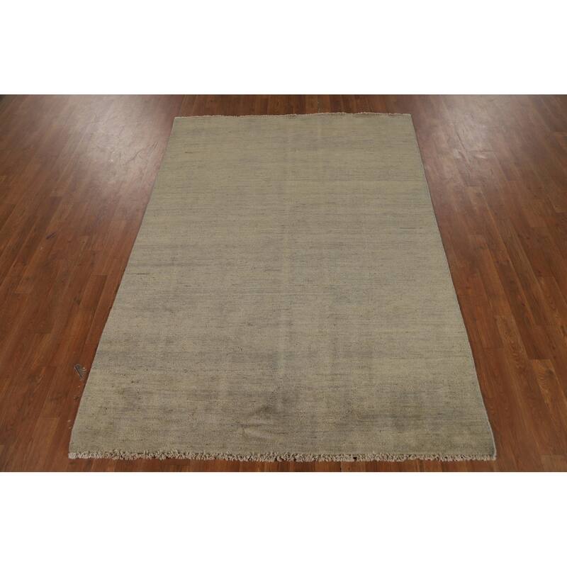 Gabbeh Modern Area Rug Hand-Knotted Wool Carpet - 4'9" x 6'7"