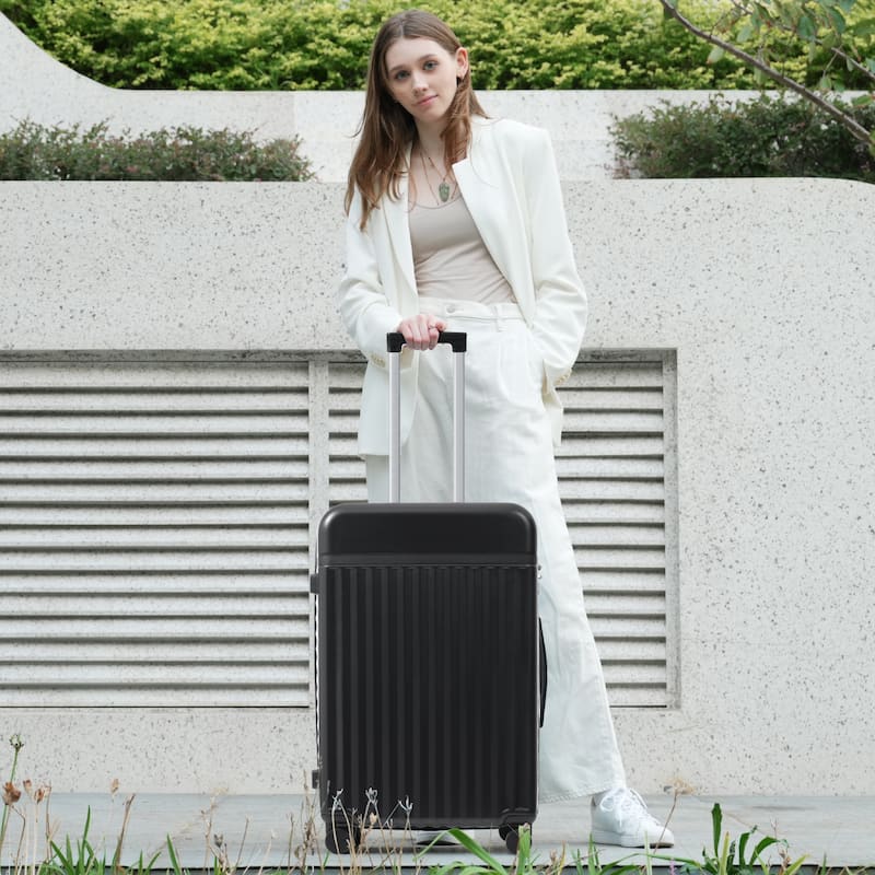 Front Opening Luggage Set 3 Piece,USB Port, Expandable Luggage with Handle Bag Spinner Wheels TSA Lock