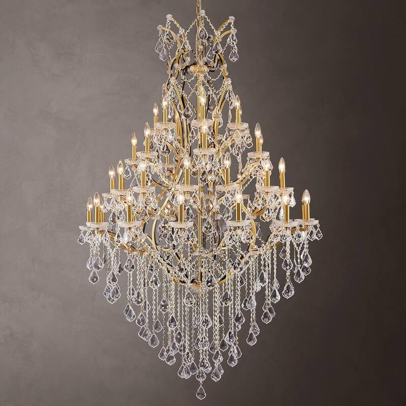 KAYLA Large Crystal Chandelier 28-49in Chandelier Light Fixture Modern Maria Theresa Crystal Chandeliers