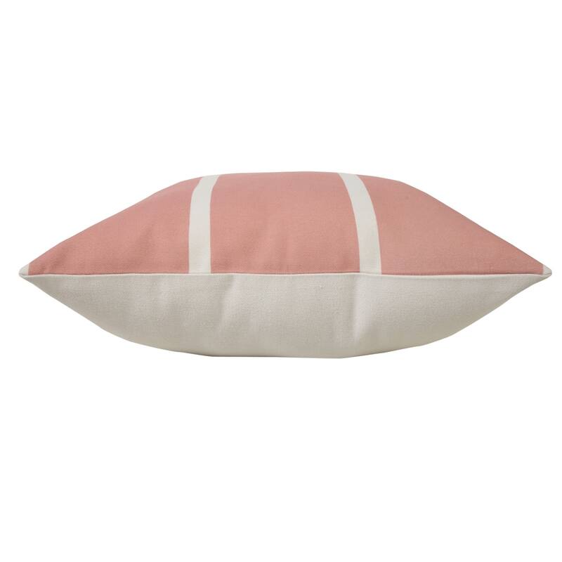 20" Pink and White Striped Square Outdoor Patio Throw Pillow