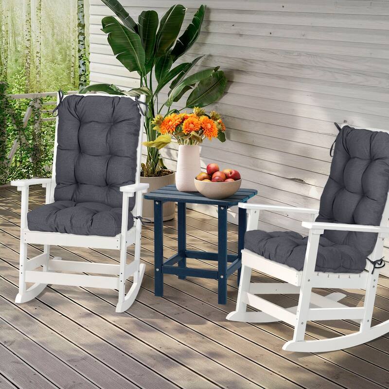 Aoodor Outdoor 42"x 20" x5" Tufted Back Cushions Patio Replacement Chair Cushion, Set of 2