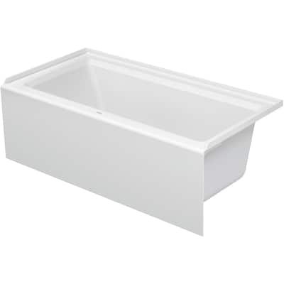 Duravit Architec 60" Alcove Acrylic Soaking Tub with Right Drain and