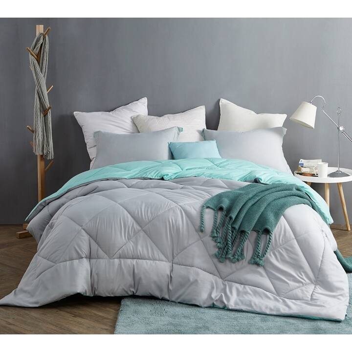 BYB Glacier Gray/Yucca Reversible Comforter - Oversized Bedding