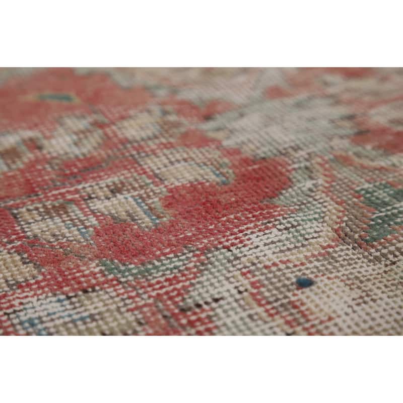 Distressed Tabriz Persian Vintage Rug Handmade Wool Carpet - 6'6" x 9'6"
