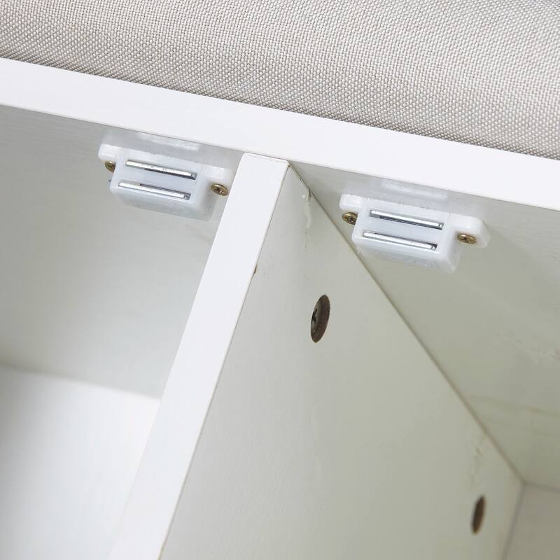 Entryway Bench with Shoe Storage, Shoe Bench with Cushion, Adjustable Shelves