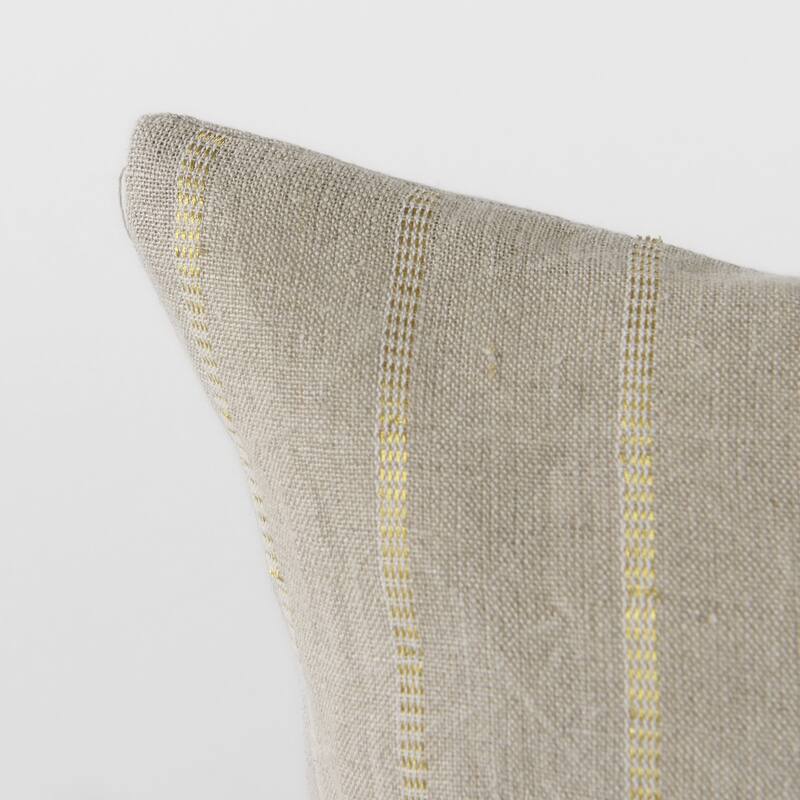 Beige and Gold Striped Pillow Cover