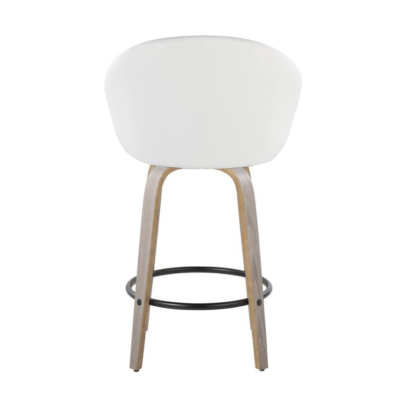 Carson Carrington Livesey High Back 26" Fixed-Height Counter Stool with Bent Wood Legs & Round Footrest (Set of 2)