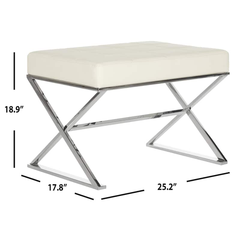 SAFAVIEH Clarine Creme Ottoman