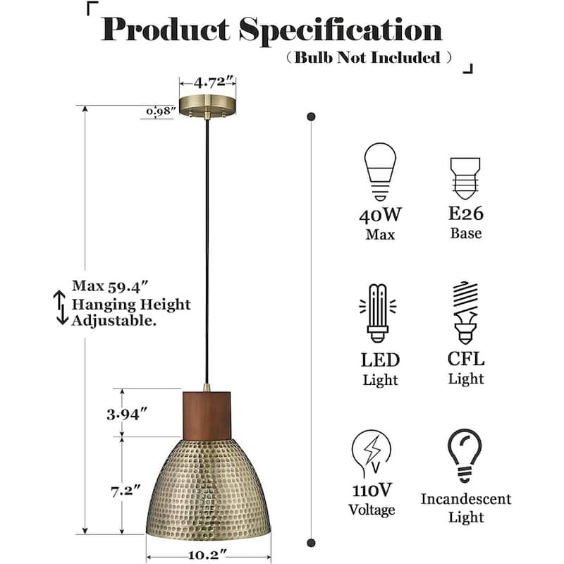 Vintage light pendant antique adjustable ceiling hanging lamp