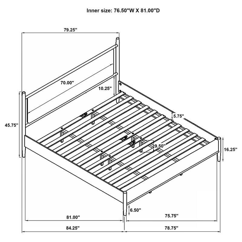 Mason 46-inch Panel Platform Bed Grey and Light Brown