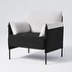 preview thumbnail 7 of 28, Two-Tone Upholstered Accent Chair with Wrapped Armrests