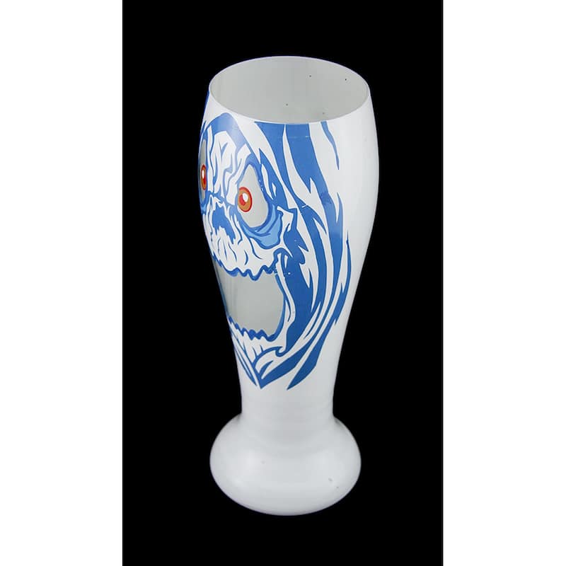 Three Sheets Hand Painted Ghost Pilsner Glass - 9 X 3.25 X 3.25 inches