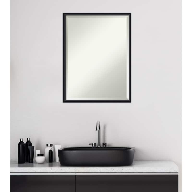 Beveled Wood Bathroom Wall Mirror - Lucie Frame
