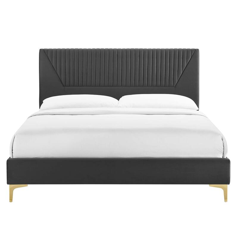 Yasmine Channel Tufted Performance Velvet Full Platform Bed