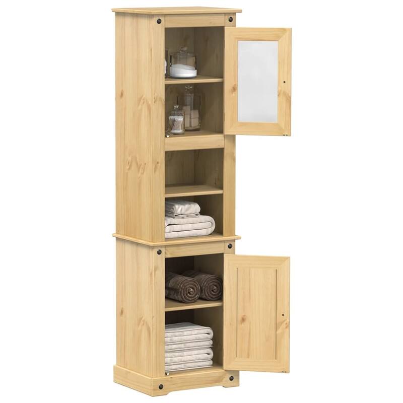 vidaXL Bathroom Cabinet Honey wood - 15.7 x 19.7 x 72.8 in