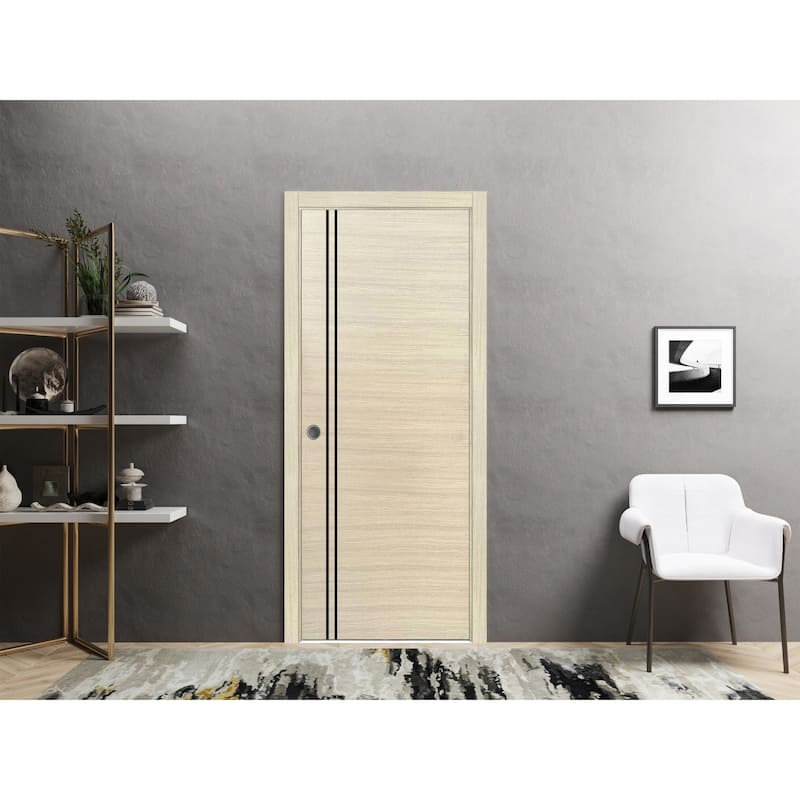 Slab Barn Door Panel 28x80 Planum 0016 Natural Veneer Sturdy Finished