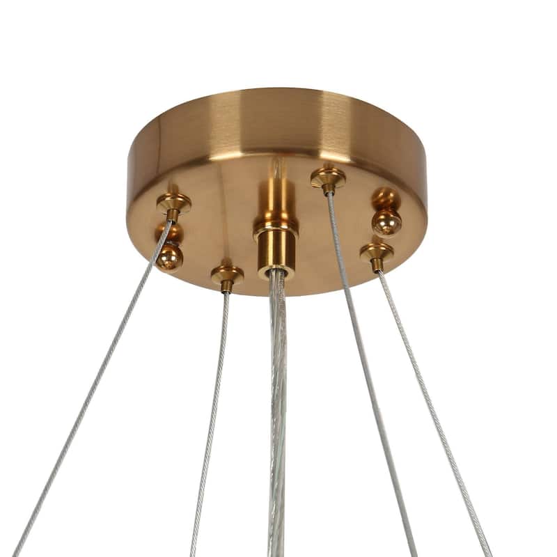 Modern Glam 7-Light Gold Fringe Chandelier for Dining Room Bedroom - Dia. 23.6" x H 25"