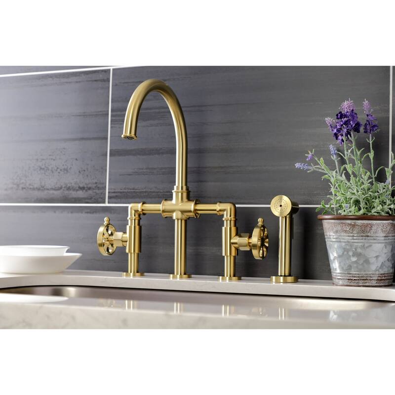 Kingston Brass KS233.RX Belknap 1.8 GPM Bridge Kitchen Faucet