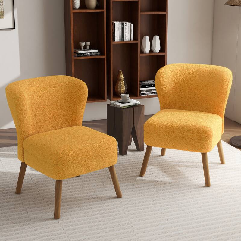 2SET Mid Century Linen Accent Chair