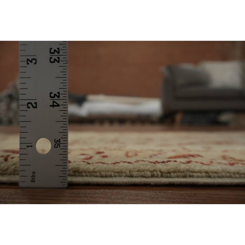 Hand Knotted Oriental 100% Wool Carpet Traditional Floral Beige & Ivories Chobi-Peshawar Area Rug - 3' 0'' X 2' 0''