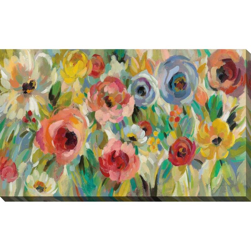 "Vivid Coral Floral I" Print on Canvas
