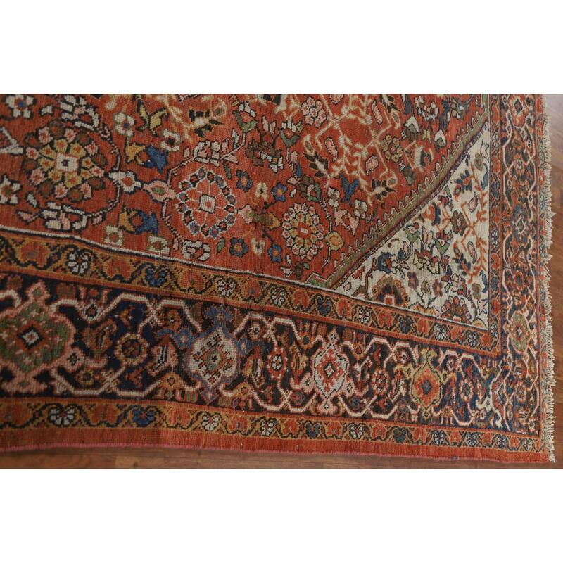 Pre-1900 Antique Mahal Persian Area Rug Hand-Knotted Wool Carpet - 8'4"x 12'0"