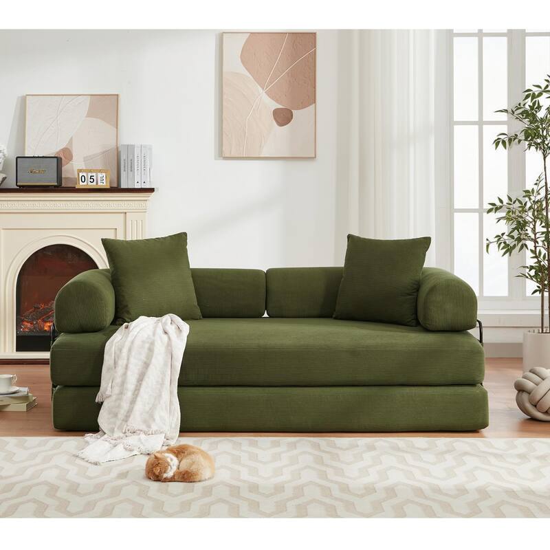 4-in-1 Convertible Modular Sleeper Sofa Bed with Foldable Design