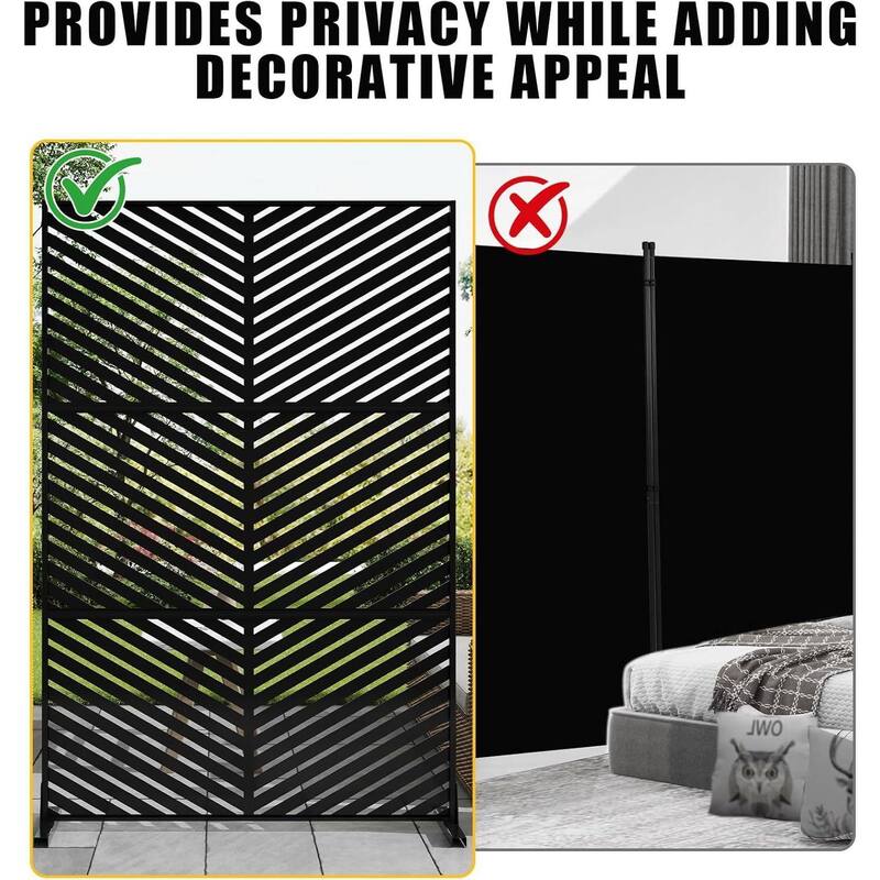 Freestanding Weatherproof Garden Divider Panel Privacy Screen, Fence for Patio Deck Backyard, Parallel Style