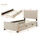 preview thumbnail 7 of 9, Twin Upholstered Platform Bed with Pull-Out Trundle, Velvet Frame with Sturdy Slats