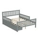 preview thumbnail 5 of 24, Full Size Wood Platform Bed with Guardrails on Both Sides and 2 Storage Drawers, Gray