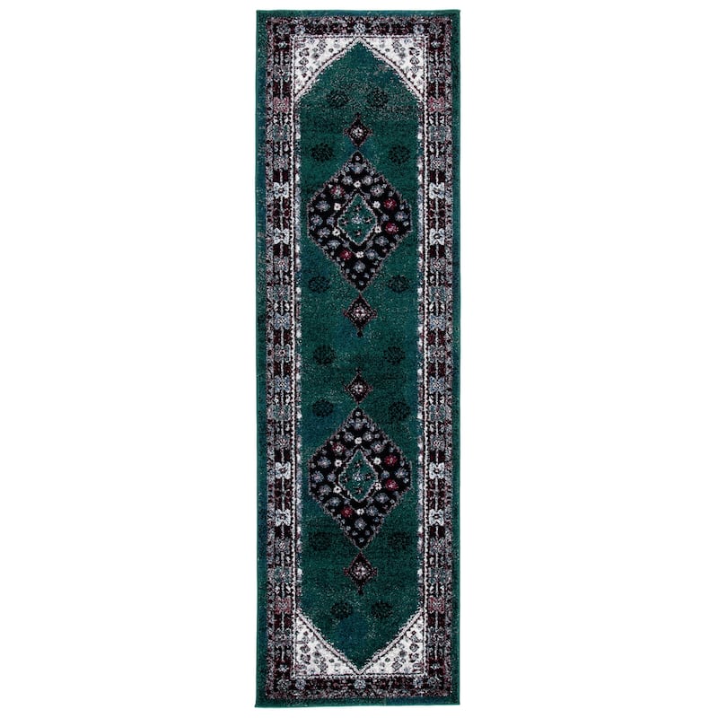 SAFAVIEH Vintage Hamadan Sandina Traditional Oriental Rug - 2'3" x 8' Runner - Green/Black