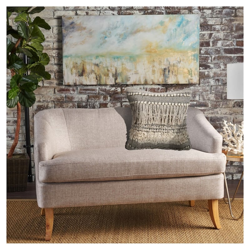 Sevita Gray Overtufted Farmhouse Indoor Throw Pillow 20 inch - 20" x 20" - Polyester