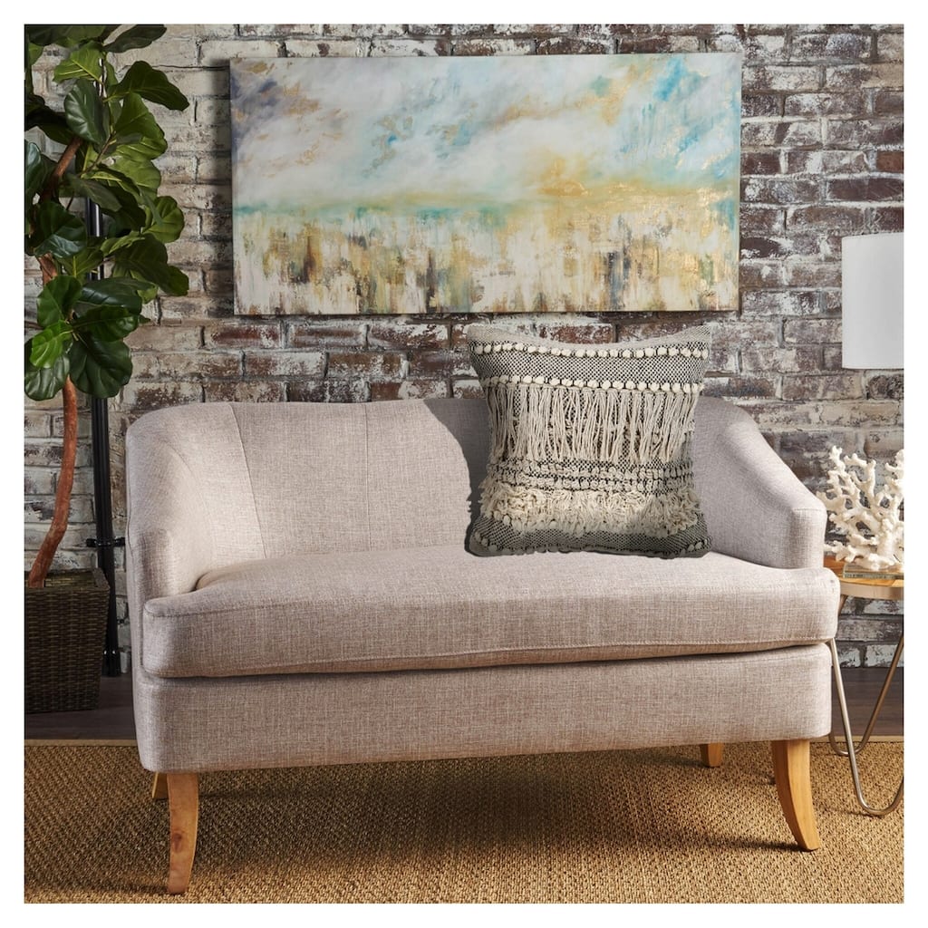Sevita Gray Overtufted Farmhouse Indoor Throw Pillow 20 inch