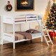 preview thumbnail 2 of 5, Wooden Versatile Twin over Twin Bunk Bed with Built-in Ladder
