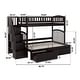 preview thumbnail 8 of 7, AFI Westbrook Twin over Full Size Staircase Bunk Bed with Bed Drawers & Charging Station in Espresso