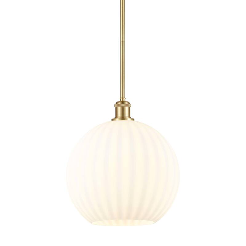Innovations Lighting 516-1S-14-12 White Venetian Pendant White - Satin Gold / White Venetian
