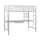 preview thumbnail 11 of 11, Walker Edison Abner Twin Metal Loft Bed with Desk - Silver