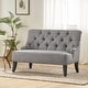 preview thumbnail 29 of 56, Nicole Polyester Blend Fabric Settee by Christopher Knight Home - 29.25"L x 43.75"W x 30.50"H Grey